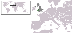 Wales's location within Europe